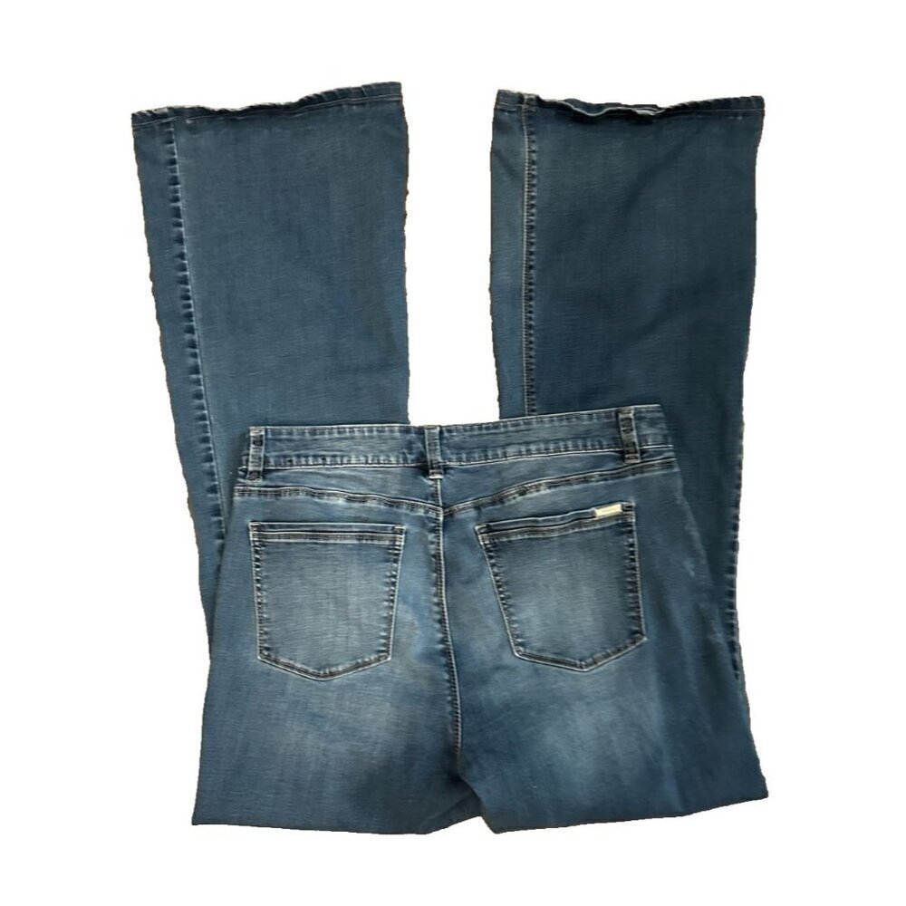 White House Black Market Womens Countour Flare Leg Denim Jean Size 8L Mid Rise - Picture 2 of 6
